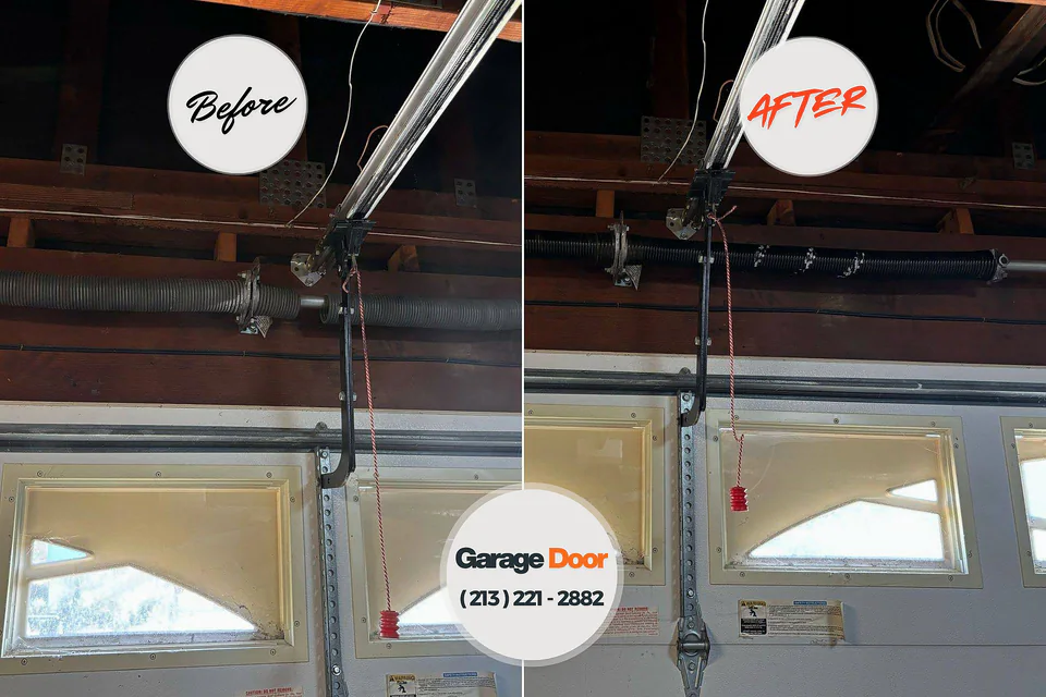 Before and after: garage door repair Rio Bravo, TX